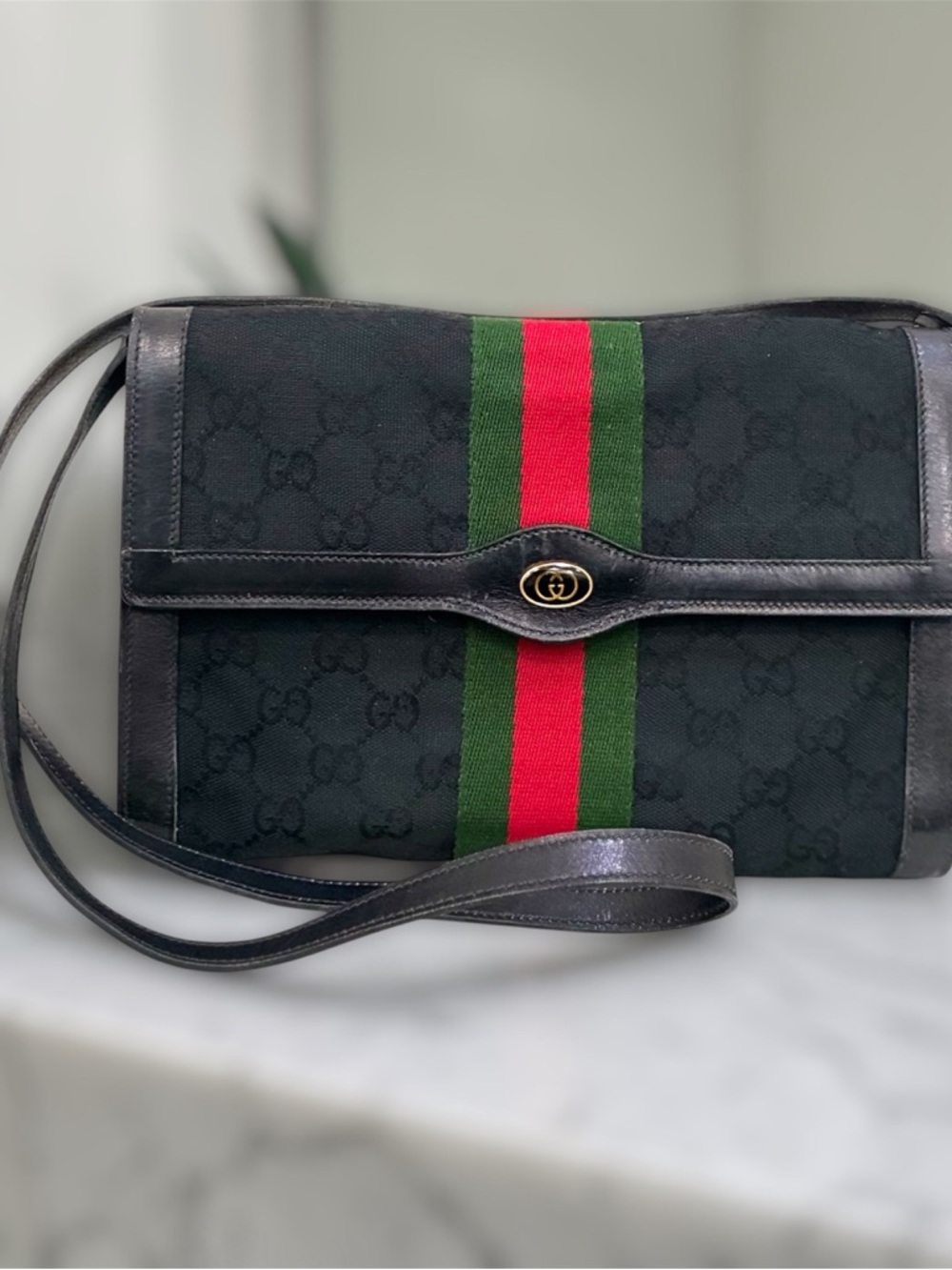 Gucci GG Canvas Sherry Line Shoulder Bag
